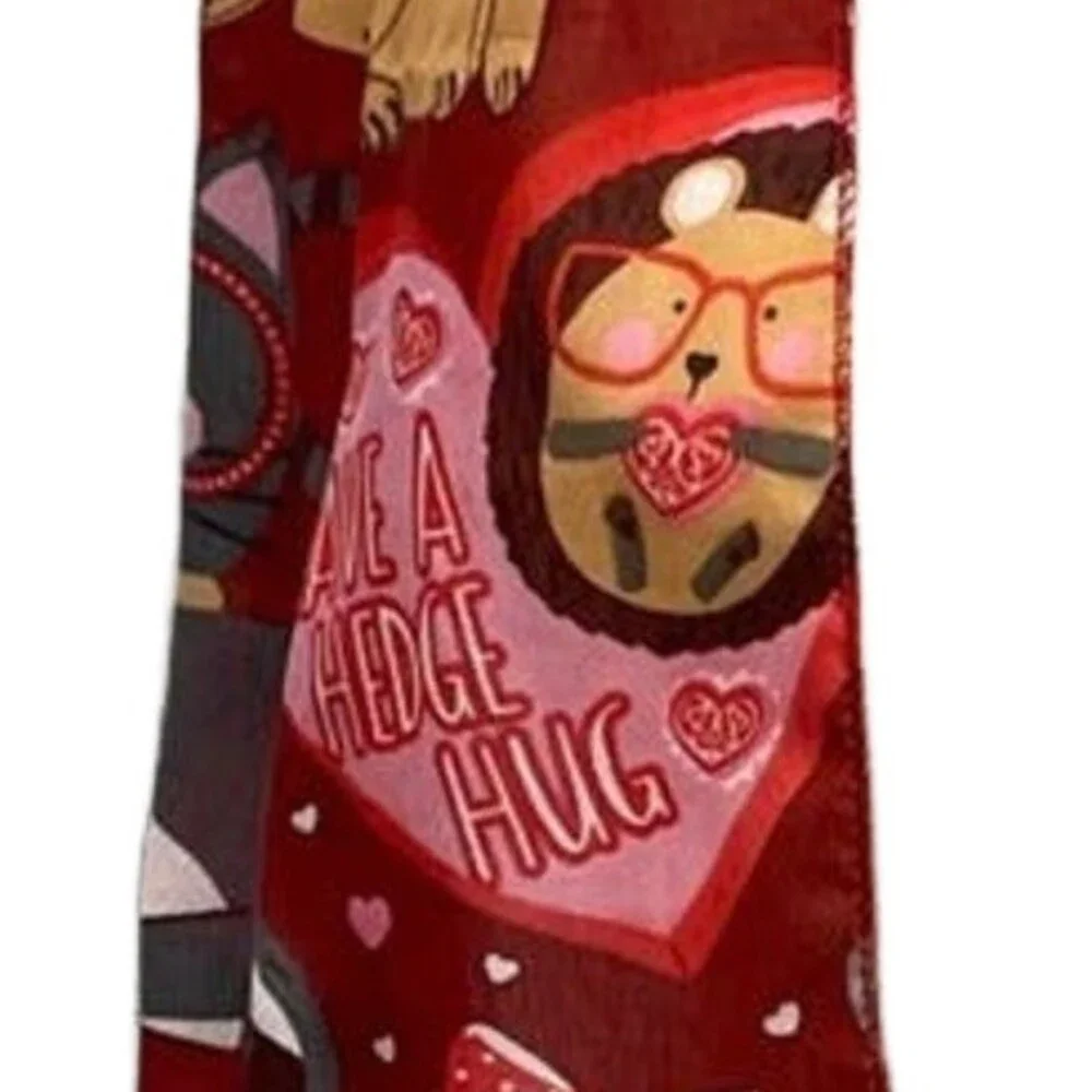 Valentine's Day Cat Dog Hedgehog Sloth 100% Polyester Long Fashion Scarf